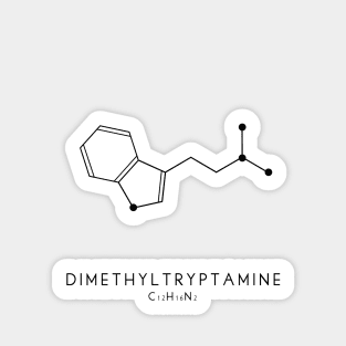 Dimethyltryptamine / DMT Molecular Structure in White Sticker